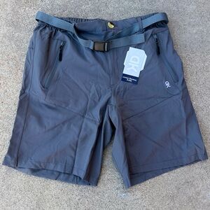 Little Donkey Andy Dry Tech Gray Men M‎ Shorts Belted Inseam Golf 4 Way Stretch